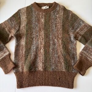 VTG Town And King California 100% Virgin Wool Multicolor Stripe Sweater SEE DESC